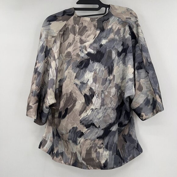 CO Collections Womens 100% Silk Gray Tunic/Blouse Size XS - Picture 2 of 6